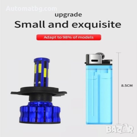 Комплект диодни крушки Automat, H11, DC 12V-24V, 55W, Син, снимка 3 - Аксесоари и консумативи - 39554420