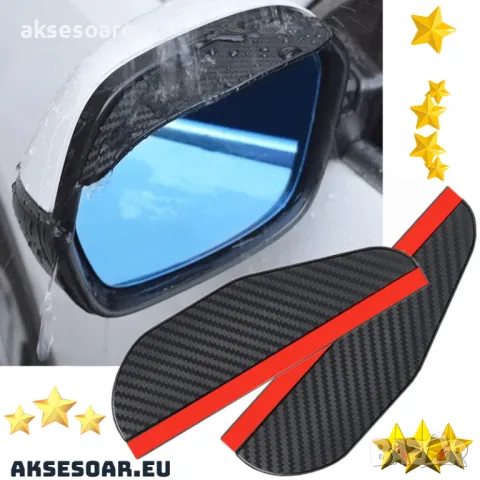 Карбонови закрилки за предпазване на огледала от дъжд и кал гъвкав протектор сенник за огледало, снимка 18 - Аксесоари и консумативи - 47865677
