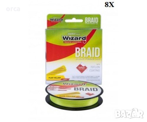 Плетено влакно за риболов - WIZARD TEFLON BRAID YELLOW, снимка 1 - Такъми - 32137758