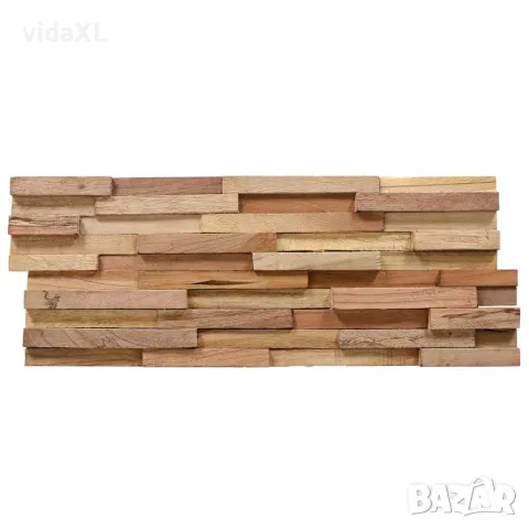 vidaXL 3D стенни облицовъчни панели, 10 бр, 1,08 м², тик масив, снимка 3 - Облицовки - 56146827