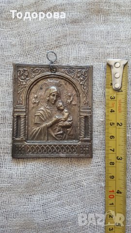 Стара посребрена иконка, снимка 2 - Антикварни и старинни предмети - 29422732