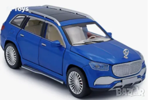Метален джип Maybach GLS600 със звук и светлини 1/24 син
