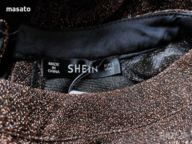 SHEIN - златиста рокля, снимка 3 - Рокли - 40535800