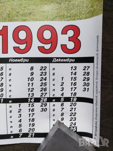 Продавам голям календар Локомотив Пловдив 1993, снимка 4 - Други ценни предмети - 32076025