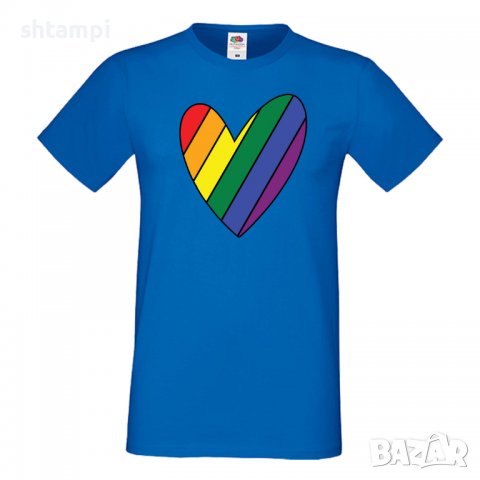 Мъжка тениска Rainbow Heart multicolor Прайд,Празник.Повод,Изненада, снимка 3 - Тениски - 37105236
