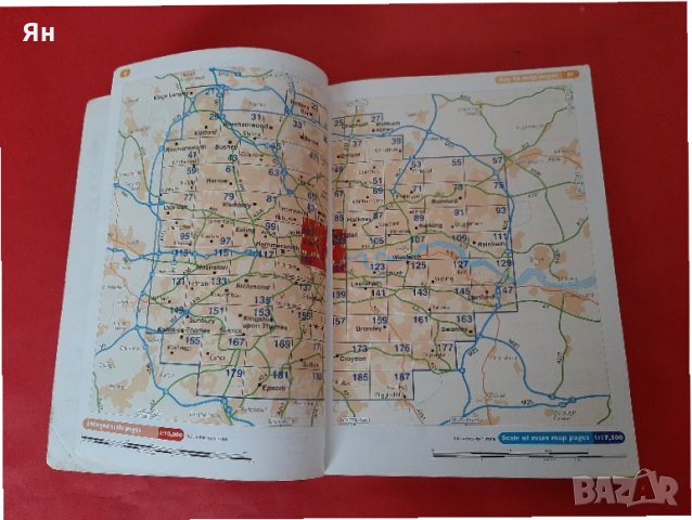  Пътеводител Разширена Карта на Улиците в ЛОНДОН LONDON-299 стр. , снимка 2 - Енциклопедии, справочници - 35336606
