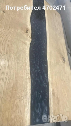 Маса от дъб с епоксидна смола, снимка 4 - Маси - 53023546