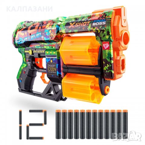 X Shot SKINS Бластер с барабани с 12 меки стрели Dread 36517, снимка 3 - Други - 39221462