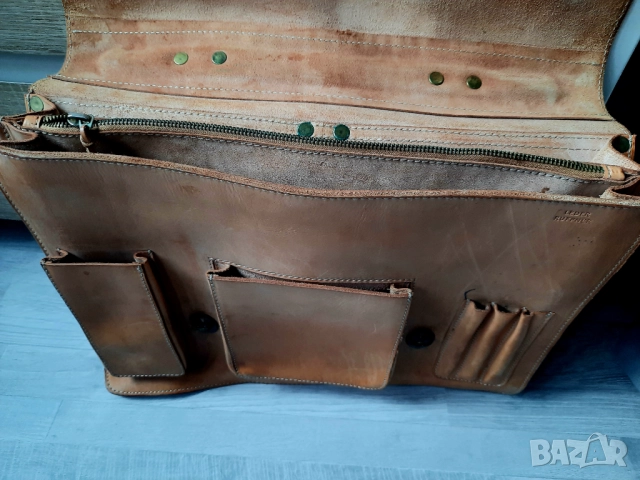 Чанта, ест. кожа, Klaus Bree, снимка 5 - Чанти - 25386099