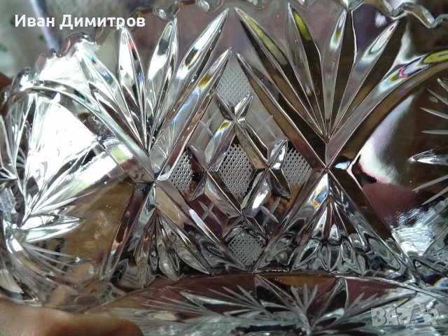 Старинна кристална фруктиера/ Antique crystal fruit bowl, снимка 8 - Антикварни и старинни предмети - 36691149