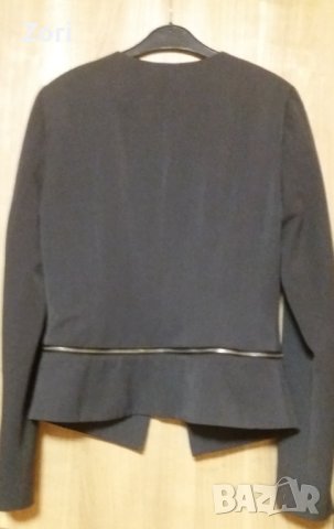 УНИКАЛНО спортно-елегантно сако в цвят графит с цип, снимка 4 - Сака - 42618111