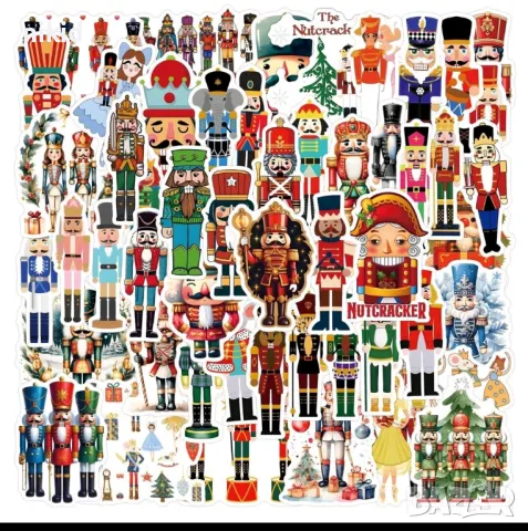 50 бр Войник от Лешникотрошачката самозалепващи лепенки стикери за украса декор картонена торта, снимка 2 - Други - 48599344