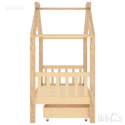 vidaXL Рамка за детско легло с чекмедже, борово дърво масив, 80x160 см, снимка 4 - Бебешки легла и матраци - 56146845