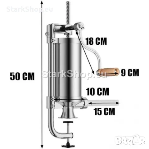 Вертикална Машина за Пълнене на Колбаси-Пълначка от Неръждаема Стомана Вертикална Натоварване 4 кг , снимка 2 - Други инструменти - 50317943