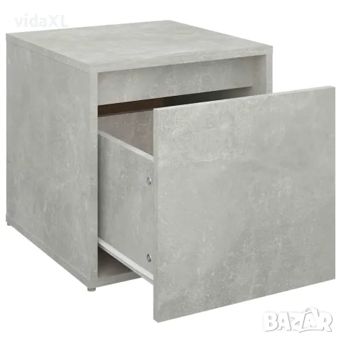 vidaXL Кутия с чекмедже, бетонно сива, 40,5x40x40 см, инженерно дърво, снимка 6 - Скринове - 56147824