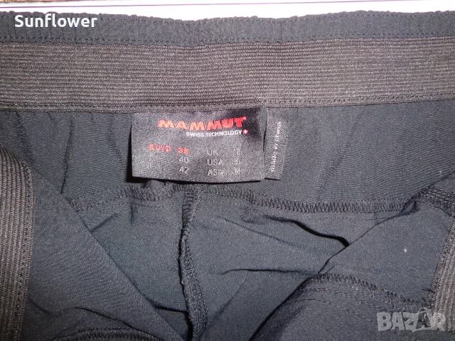 Дамски туристически 3/4 панталон Mammut в черно и тъмно сиво, размер EU38, UK12, US8 , снимка 3 - Панталони - 51790686