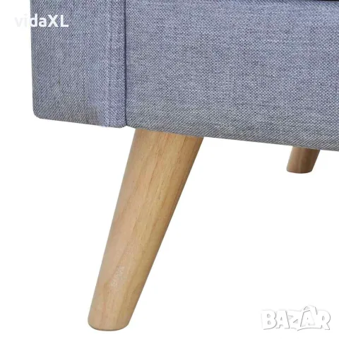 vidaXL Двуместен диван, плат, светлосив, снимка 6 - Дивани и мека мебел - 56146296