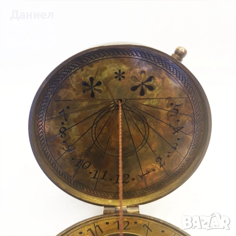 Компас от масивен бронз с гравюра на Марко Поло – уникален подарък и декоративен акцент, снимка 4 - Подаръци за мъже - 43258613