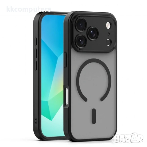 Кейс Mag Matt с отвори за камерите за iPhone 17 Pro Max (6.9) черен и Протектор 