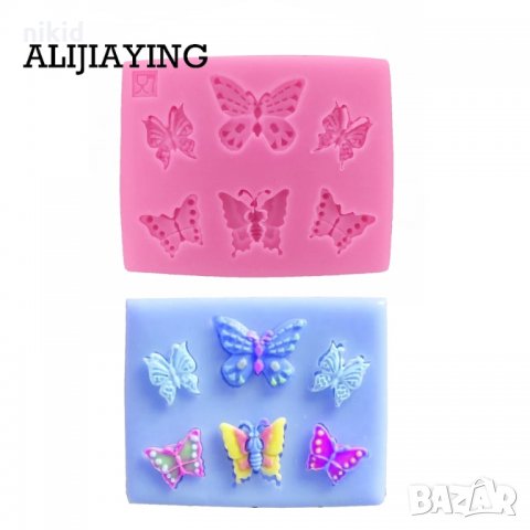 6 малки пеперуди пеперуда силиконов молд форма украса декор торта фондан шоколад
