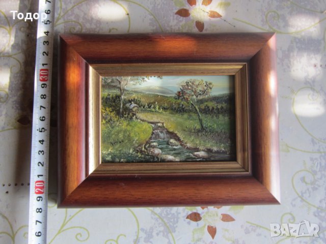 Стара рисувана картина масло 5, снимка 2 - Картини - 31340503