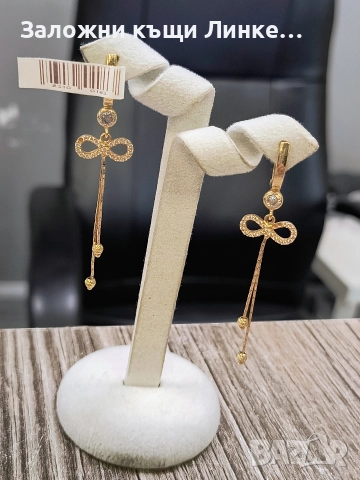 Златни Обеци 3.93гр / 14К, снимка 3 - Обеци - 52749509