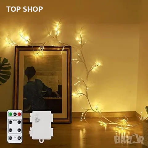 Нов Брезов гирлянд Осветление /Декорация Камина Стена, снимка 4 - Декорация за дома - 49498287