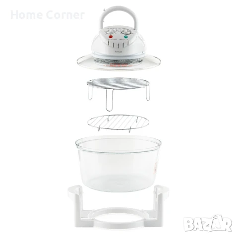 Компактна халогенна фурна и еър фрайър 2в1 Muhler MFC-1200, 12L, 1400W, снимка 4 - Фритюрници - 51202552