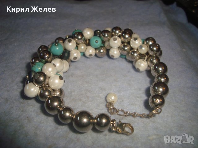 ПОСРЕБРЕНА РЕТРО ПЕРЛЕН ТИП СТИЛНА ЕФЕКТНА ГРИВНА 30134, снимка 6 - Гривни - 37900881