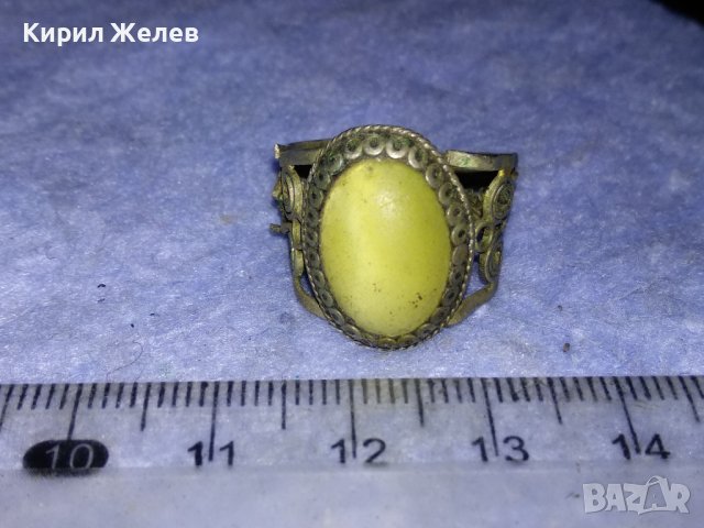 СТАРИНЕН ФИЛИГРАНЕН МЕЛХИОРЕН СКЪПОЦЕНЕН РЕТРО ПРЪСТЕН с ОГРОМЕН ЮВЕЛИРНО ШЛИФОВАН ЛУНЕН КАМЪК 26117, снимка 6 - Антикварни и старинни предмети - 40574642