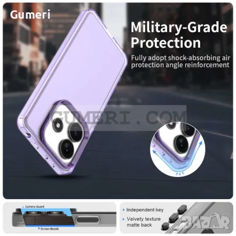 Xiaomi Redmi Note 14 5G Противоударен Хибриден Гръб - Мат, снимка 7 - Калъфи, кейсове - 49221683