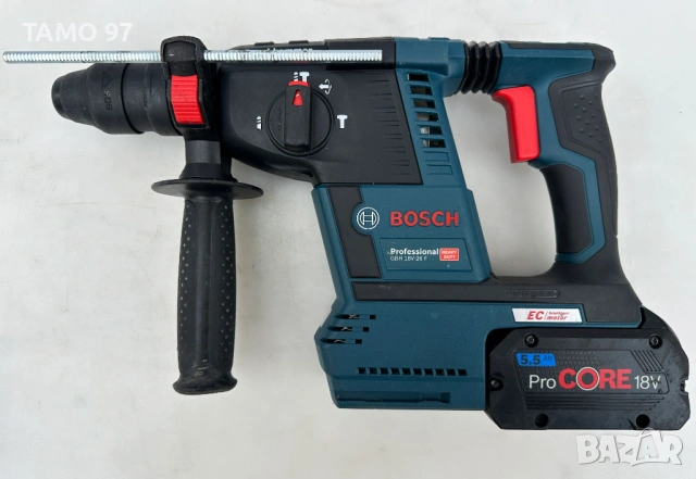 BOSCH GBH 18V-26 F + Bosch GDE 18V-16 - Безчетков перфоратор с прахоуловител като нов!, снимка 5 - Перфоратори - 53892464