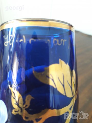 Стъклена цветна ваза с позлата , снимка 5 - Колекции - 31761666