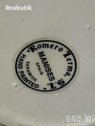 Старинен испански ръчно рисуван керамичен комплект , снимка 3 - Статуетки - 53322949