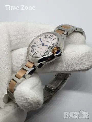 Cartier Ballon Bleu 33mm Steel & Pink Gold MOP Dial Automatic Дамски Различни Варианти, снимка 6 - Дамски - 47990333
