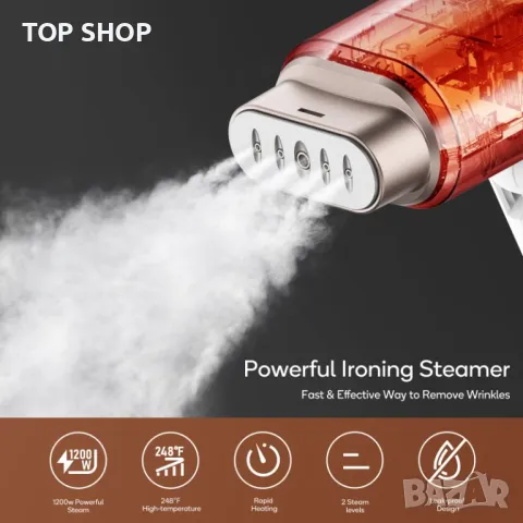 Преносима ютия Уред за пара Newbealer за дрехи ръчен хоризонтално вертикално гладене ютии, снимка 4 - Ютии - 49049732