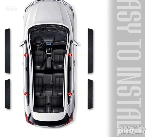 4 бр. протектори за прагове на автомобилни врати KIA, снимка 5 - Аксесоари и консумативи - 52731615