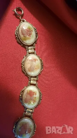 Антична гривна бронз  и ръчно рисуван порцелан, снимка 2 - Антикварни и старинни предмети - 49238561