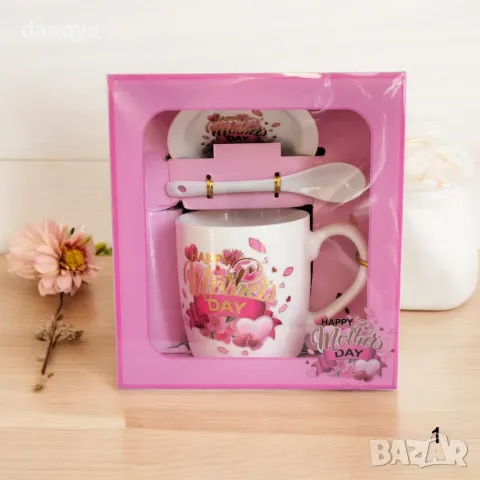 5467 Подаръчен комплект за мама Чаша с лъжичка и капаче Happy Mother’s Day, снимка 5 - Чаши - 48037050