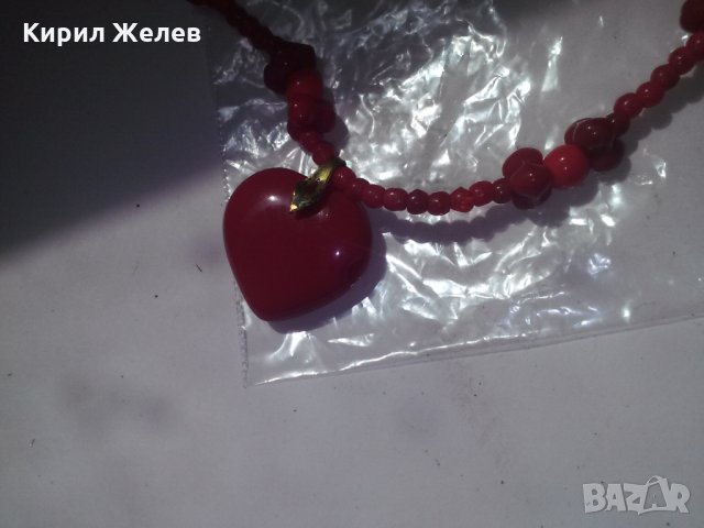 СЪРЦЕВИДНО СТАРИННО КОЛИЕ РЕТРО 15180, снимка 4 - Колекции - 29771276