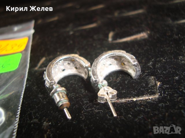 ПОСРЕБРЕНИ или СРЕБЪРНИ КРАСИВИ ОБЕЦИ с КРИСТАЛИ 19439, снимка 7 - Обеци - 31557442