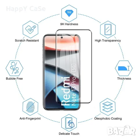 Xiaomi Redmi Note 14 Pro / 14 Pro+ / 13 Pro+ / 3D ЦЯЛО ЛЕПИЛО Извит стъклен протектор, снимка 3 - Фолия, протектори - 43803989
