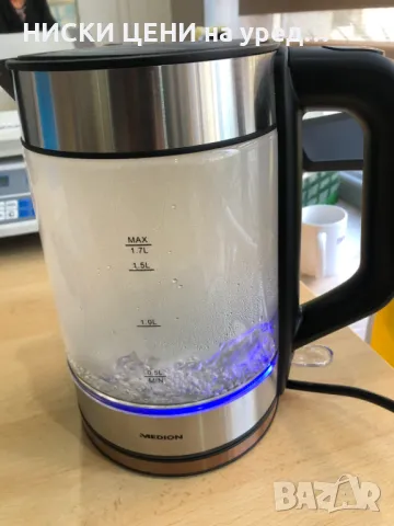 Електрическа кана за вода MEDION  3000W,1,7 L, снимка 3 - Кани - 49257687