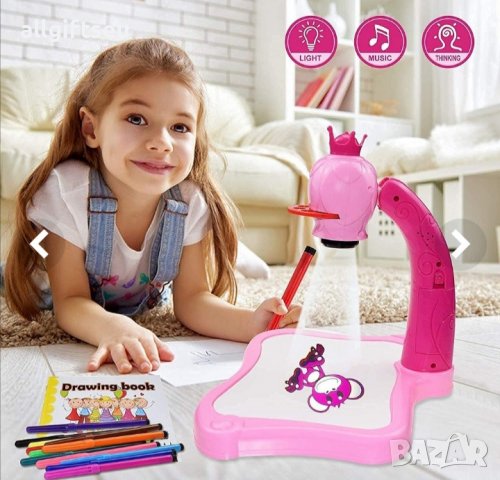 Детски проектор за рисуване, розов, син и жълт - КОД 3290, снимка 2 - Рисуване и оцветяване - 36672554