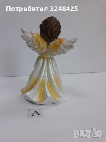 Ангел седефено бяло с жълто , модел А, снимка 7 - Статуетки - 37925563