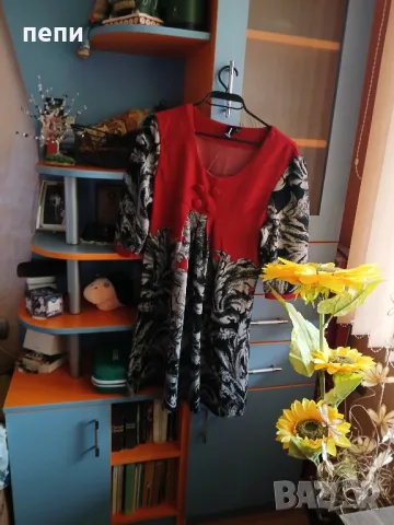 Уникална мека и топла  рокля-L