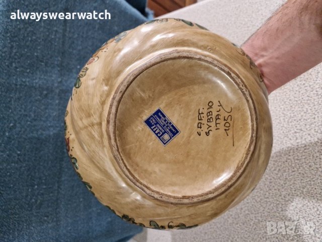 Декоративна керамична ръчно изработена италианска ваза Gubbio, снимка 3 - Вази - 38776711