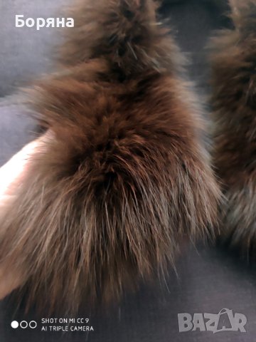 Кафява яка естествен косъм лисица , снимка 2 - Шалове - 44242892