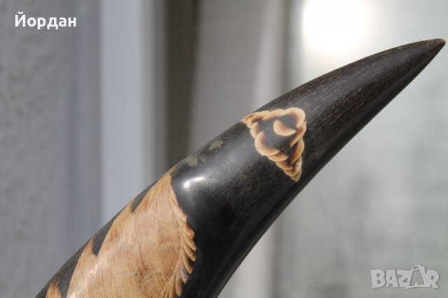 Два рога с резби , снимка 6 - Колекции - 38387450