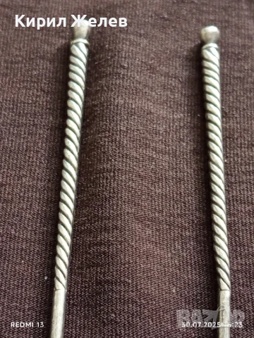 ПОСРЕБРЕНИ РУСКИ ЛЪЖИЧКИ за ЧАЙ СТАРИ РЕДКИ за КОЛЕКЦИЯ 30318, снимка 2 - Други ценни предмети - 51193675